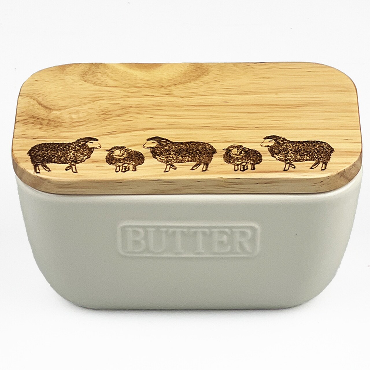 Schafe | Butterdose weiß | von Selbrae House