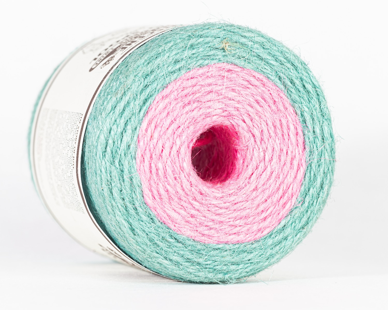 DUO-Jutespule Türkis/Pink