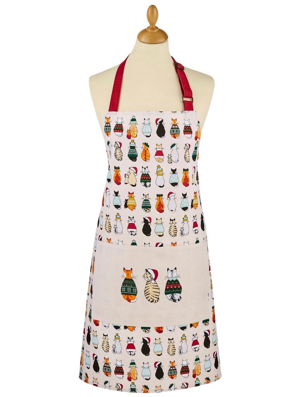 Baumwollschürze | Wartende Weihnachts-Katzen | von Ulster Weavers