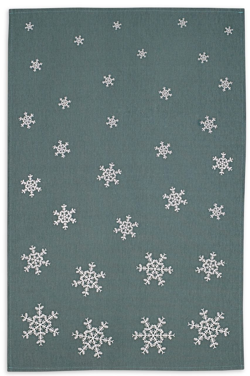Geschirrtuch Schneeflocke, Eis-Grün