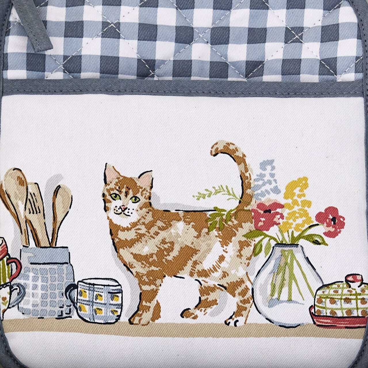 Topflappen von Ulster Weavers | die Vorderseite | Samtpfoten in der Speisekammer