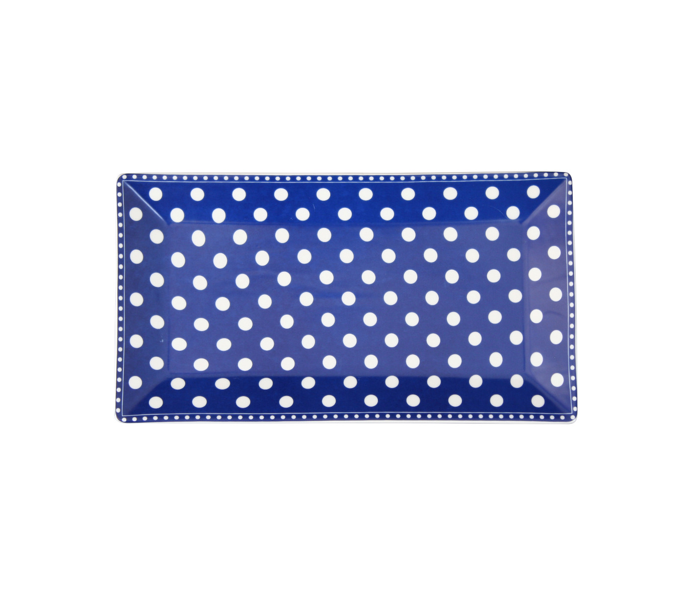 Krasilnikoff Servierplatte Punkte, blau