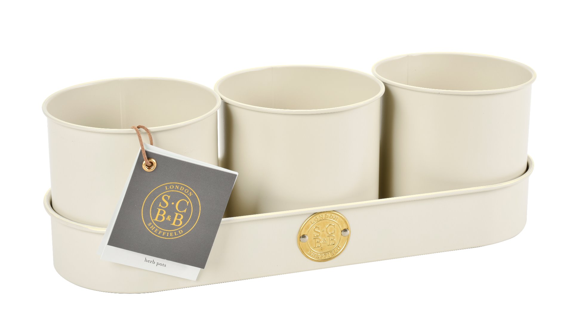Kräutertopf-Set, cremeweiß, matt