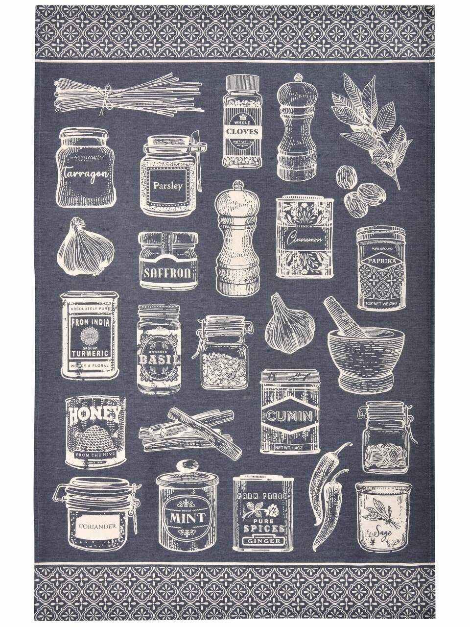 Baumwoll-Geschirrtuch Kräuter & Gewürze