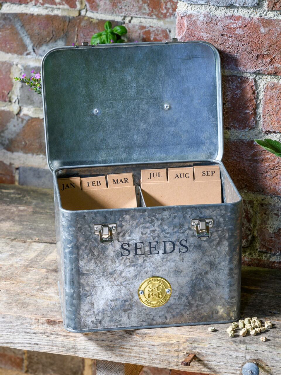 Verzinkte Sophie Conran Samentüten-Box | geöffnet