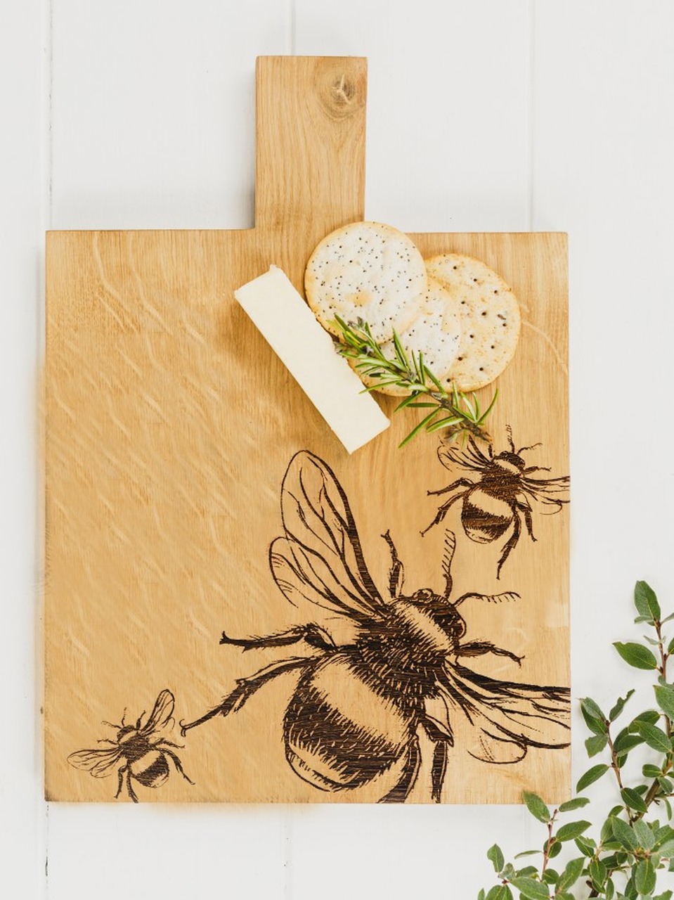 Biene | Medium Paddle- Servierbrett aus Eiche
