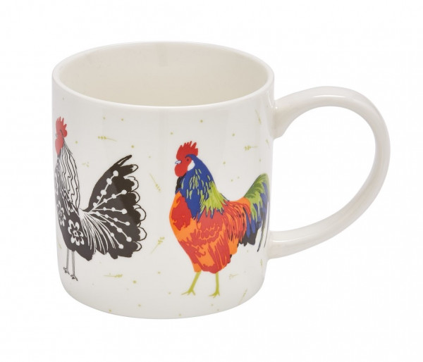 Tasse aus feinsten Bone China Porzellan, Motiv Hahn