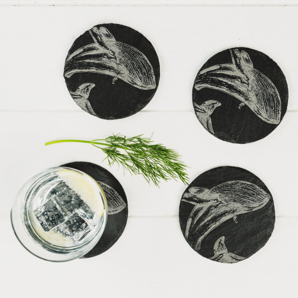 Schieferuntersetzer 4er-Set | Wal