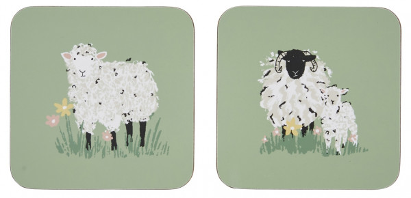 Flauschige Schafe | Untersetzer bestehend aus 4 Stück