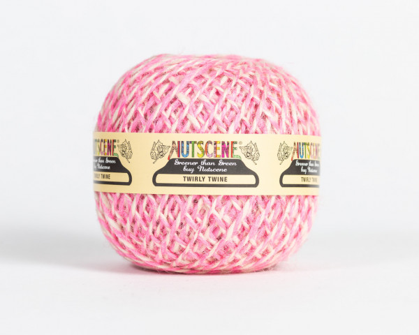 Nutscene Twirly Twines | Jute-Ball 75m | Pink-Weiß