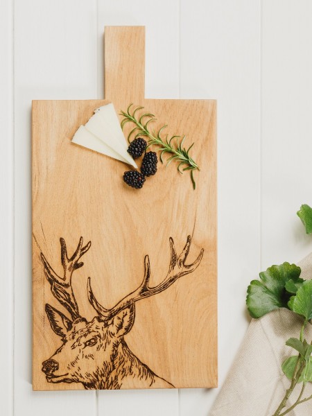 Hirsch | Large Paddle - Servierbrett aus Eiche