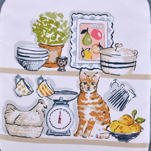 Die Rückseite des Topflappens von Ulster Weavers | Kätzchen in der Vorratskammer