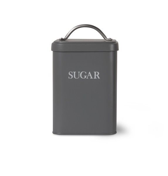 Zuckerdose aus Metall - in dunklem oder hellem Grau