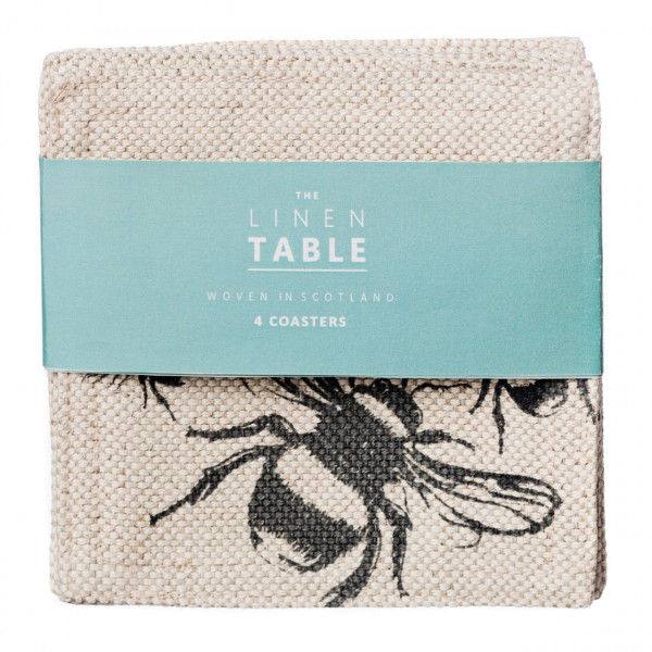 Glasuntersetzer, Motiv Biene, 4er-Set | The Linen Table