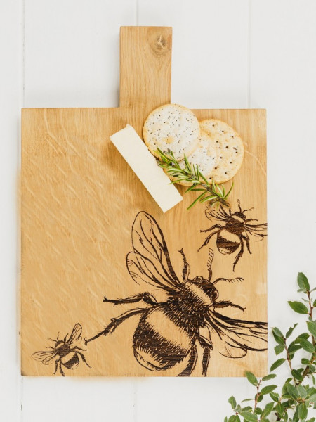 Biene | Medium Paddle- Servierbrett aus Eiche