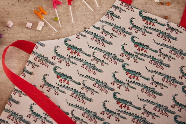 Kinderschürze mit Wachstuchüberzug | Motiv: Krokodile - See you later Alligator!