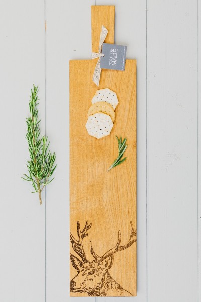 Hirsch | Long Paddle- Servierbrett aus Eiche