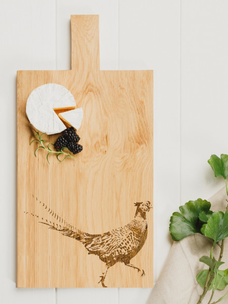 Fasan | Large Paddle - Servierbrett aus Eiche
