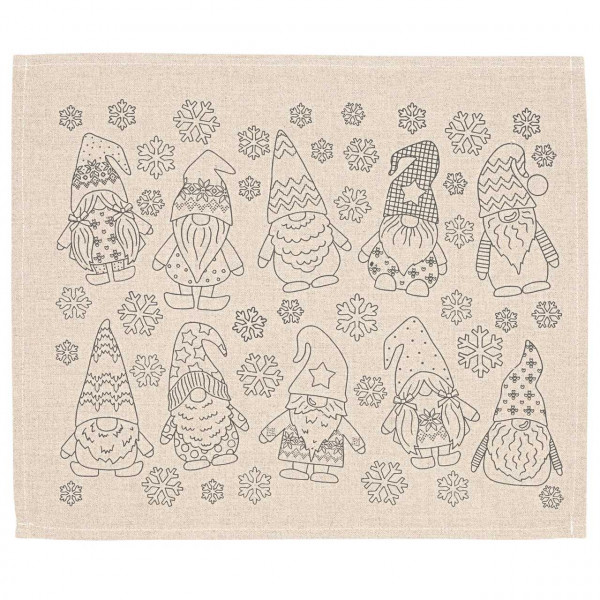 Tischset Wichtel | 100% Leinen - Ausmalbild