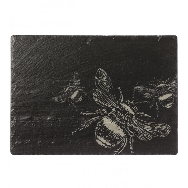 Schiefer-Käseplatte, Gravur-Motiv Biene