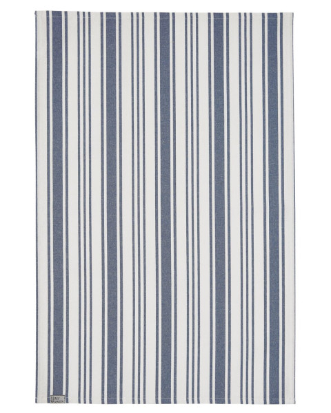 Baumwoll-Geschirrtuch mit jeansblauen Streifen