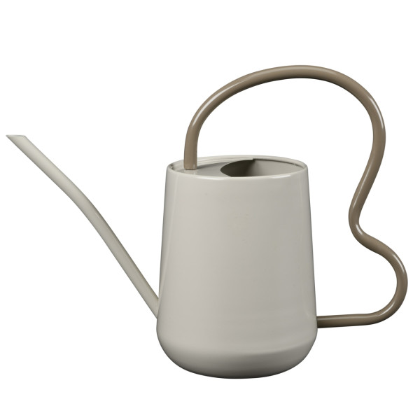 Trendige Zimmergießkanne in hellem Beige | mit Wellengriff