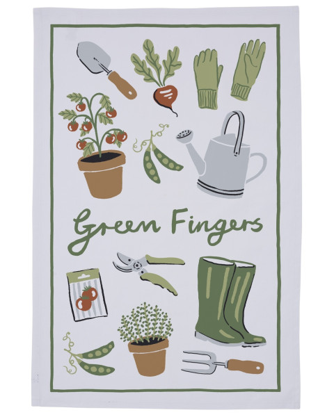 Baumwoll-Geschirrtuch "Der grüne Daumen | von Ulster Weavers