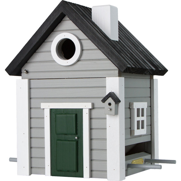 Vogelhaus | 2 in 1 | Graue Villa