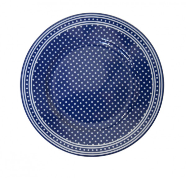 Dessertteller Mikro-Punkte, dunkelblau