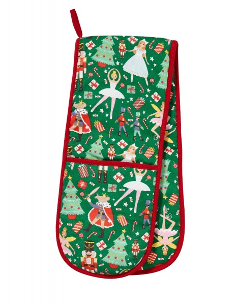 Weihnachtlicher Backofenhandschuh 'Nußknacker' von Ulster Weavers