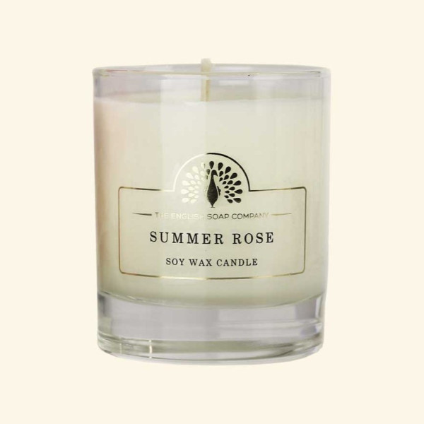 Duftkerze Sommer-Rose | Reines Sojawachs im Glas
