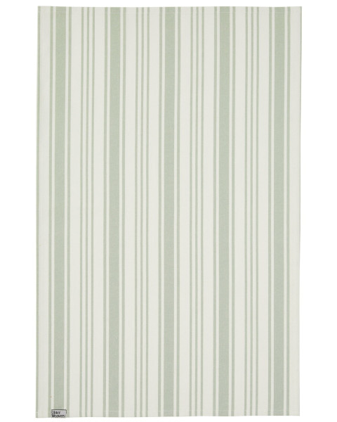 Baumwoll-Geschirrtuch mit salbeigrünen Streifen