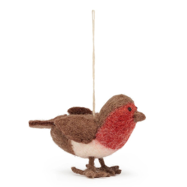 Weihnachtsbaumschmuck aus Filz | ein kleines Rotkelchen