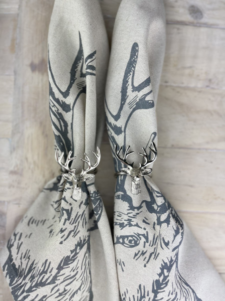 Serviettenringe 4er-Set, Hirsch-Motiv