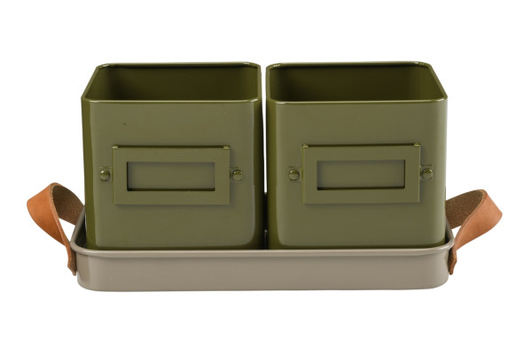 Olivfarbene Kräutertöpfe aus Metall | von Burgon & Ball | aus England