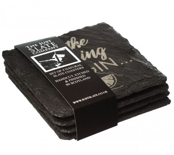 Gin | 4er-Set Glasuntersetzer aus Schiefer
