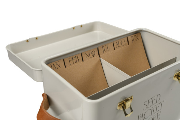 Samentüten-Box | Helles Beige | mit Monatsregister