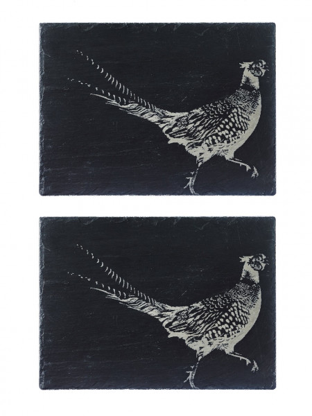 Tischset aus Schiefer, Motiv Fasan