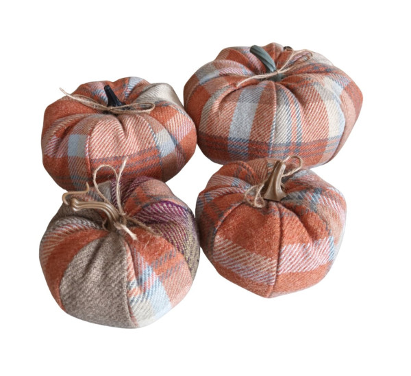 Stoffkürbis | Design Balmoral-Karos | in 4 Größen | handmade | aus Wales