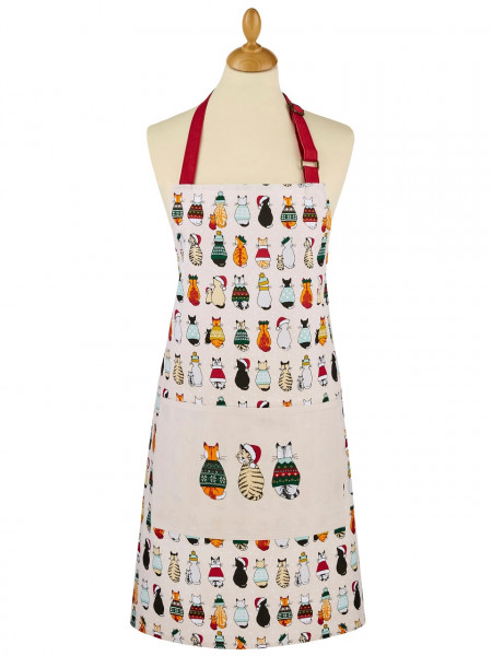 Baumwollschürze | Wartende Weihnachts-Katzen | von Ulster Weavers