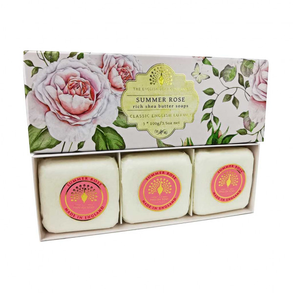 Drei Luxus-Duftseifen Sommer-Rose | The English Soap Company