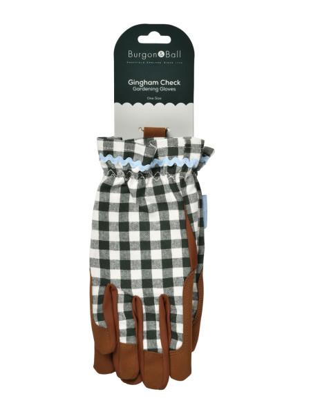 Gartenhandschuhe grün kariert | Verpackung