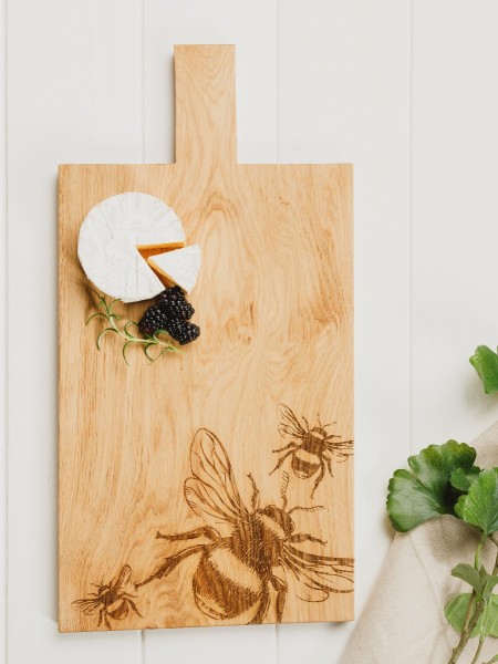 Bienen | Large Paddle - Servierbrett aus Eiche