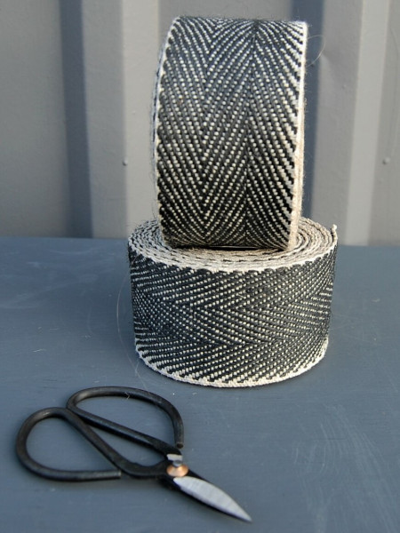 Nutscene Herringbone Juteband | Schwarz