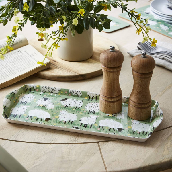 Schmal, dafür lang: Serviertablett 'Woolly Sheep' | Ulster Weavers