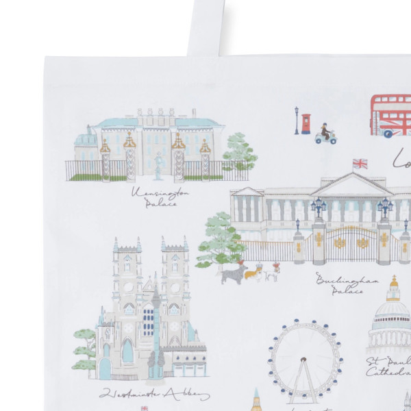 London | Tote Bag mit den beliebtesten Sehenswürdigkeiten Londons | Westminster Abbey, Riesenrad ...