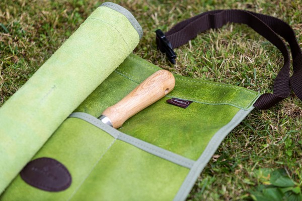 Leder Werkzeugschürze, grün