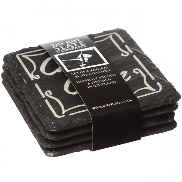 Whisky | 4er-Set Glasuntersetzer aus Schiefer - The Just Slate Company