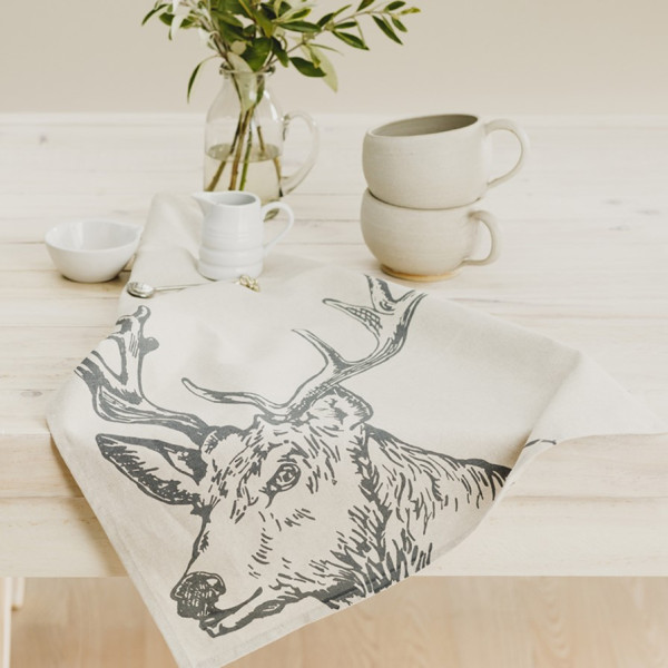 Geschirrtuch Hirsch | Leinen 50/50 | von Selbrae House, Schottland