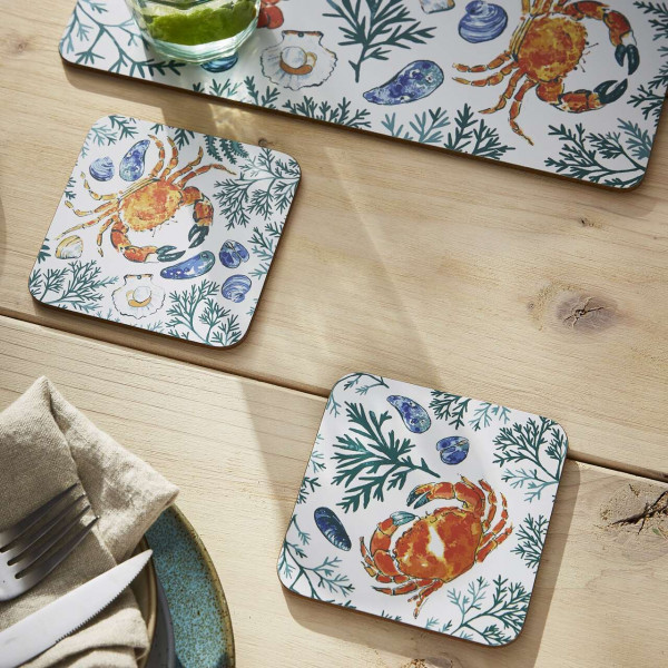 4er-Set Untersetzer | von Ulster Weavers | Design Shellfisch - Meeresfrüchte